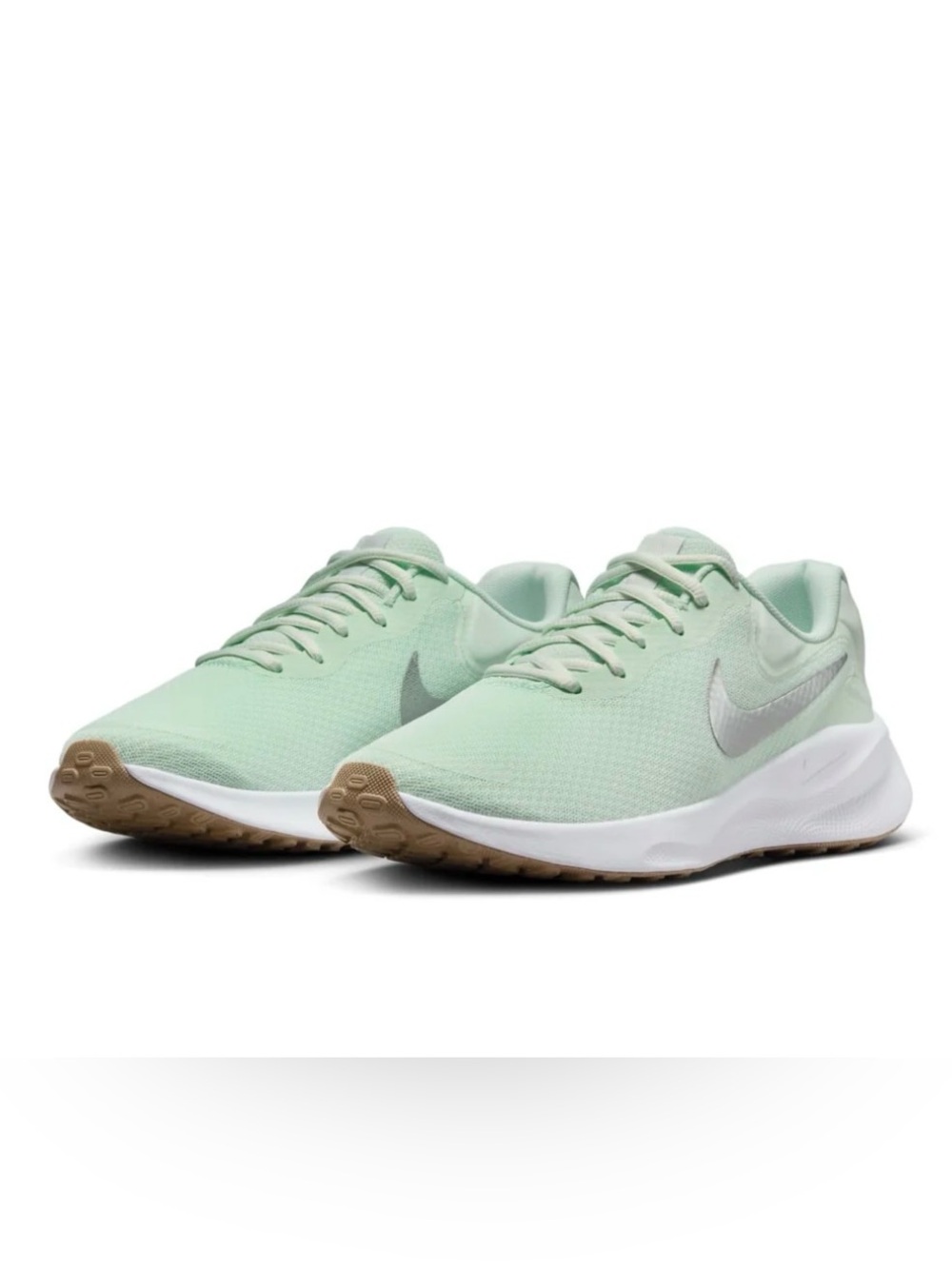 Nike Revolution 7 'Barely Green Metallic Silver Light Mint Green Sneaker Sz 10